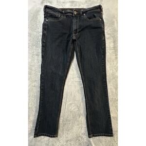 Fried Denim Men’s 34x 30Slim Jeans Dark Wash Stretch Straight Leg Embroidered